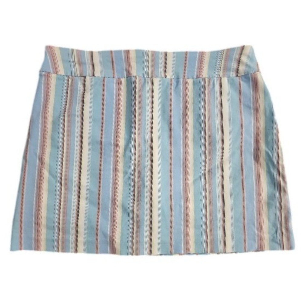 Attyre New York Skort Women 14 Blue Striped Active Casual K949530